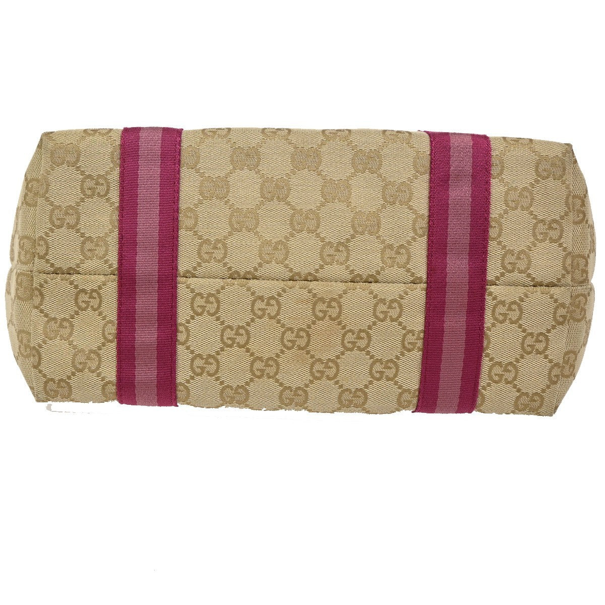 GUCCI Logo GG Pattern Shoulder Bag Canvas Leather beige Italy GHW 32KB624