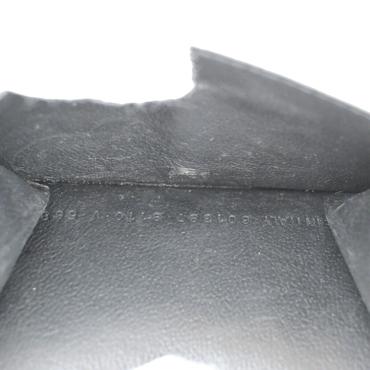 BALENCIAGA BB Logo Mini Trifold Wallet Purse Leather Silver Italy 30YF007
