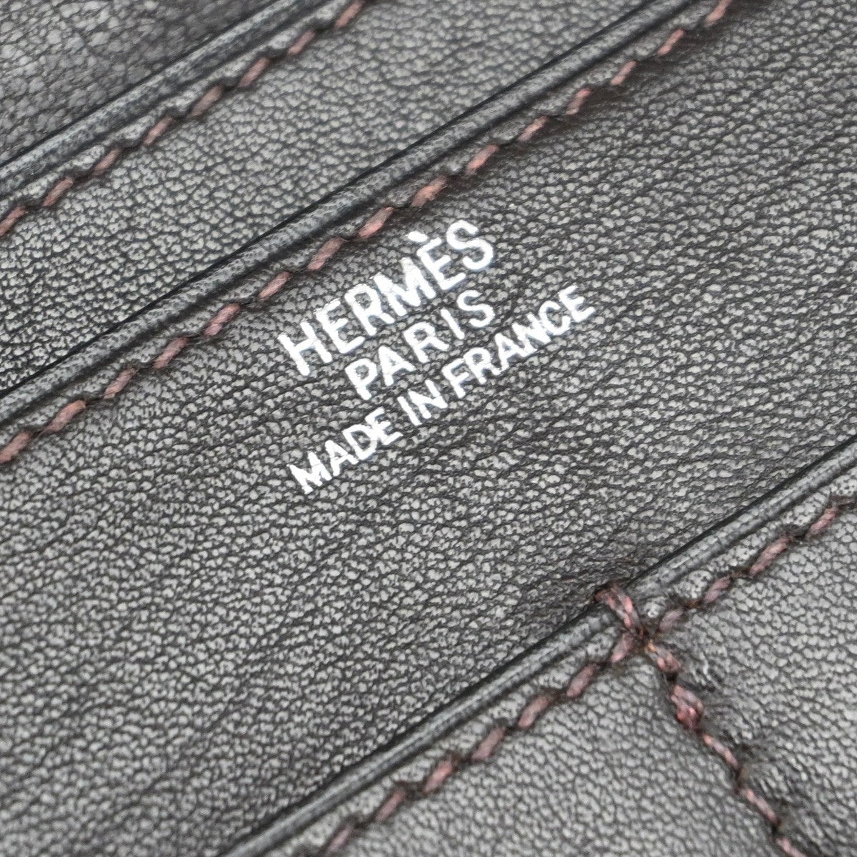 HERMES Logo Dogon GM Long Bifold Wallet Square D Leather Brown SWH 73RF641