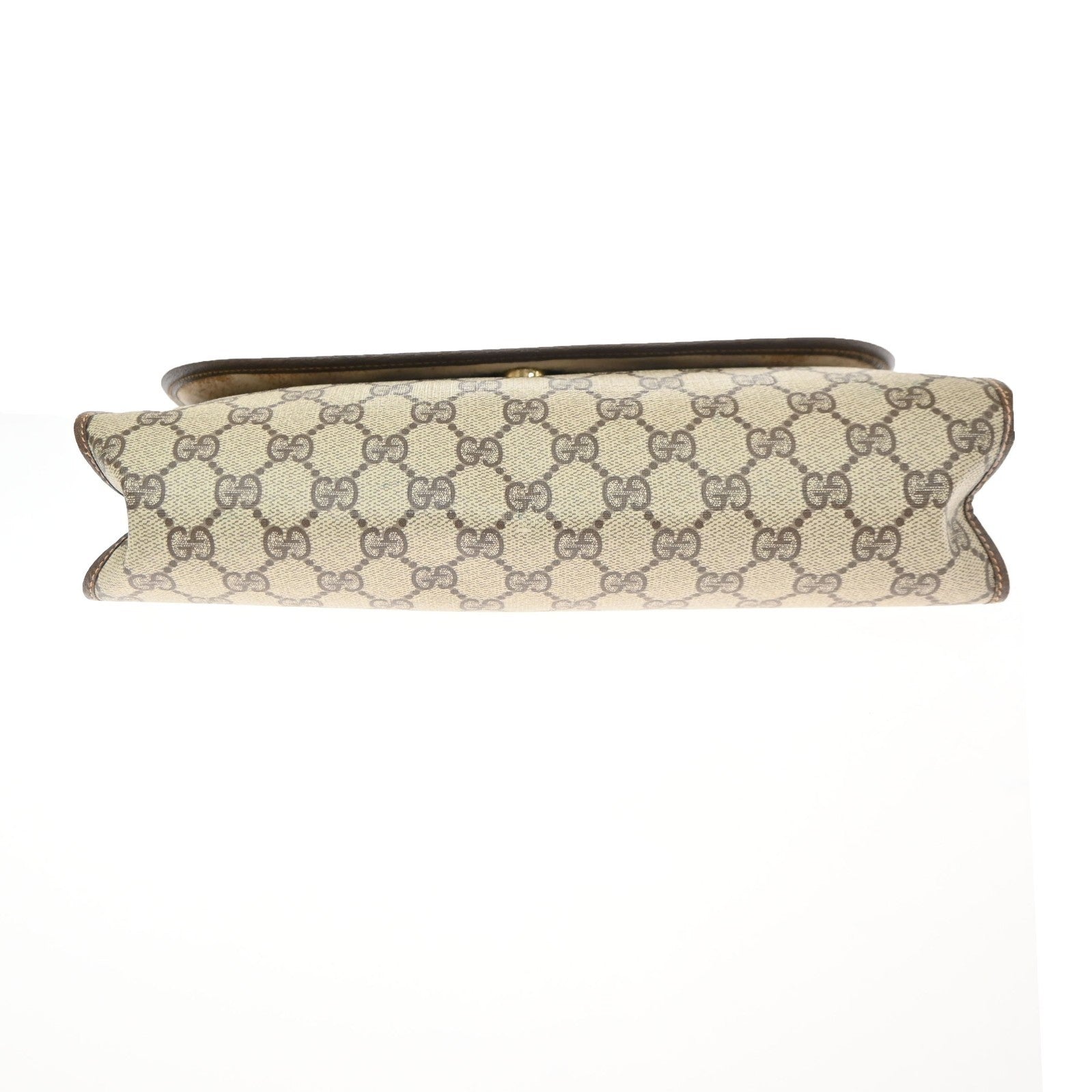 GUCCI GG Sherry Pattern Clutch Hand Bag PVC Leather Brown Italy 09KD128