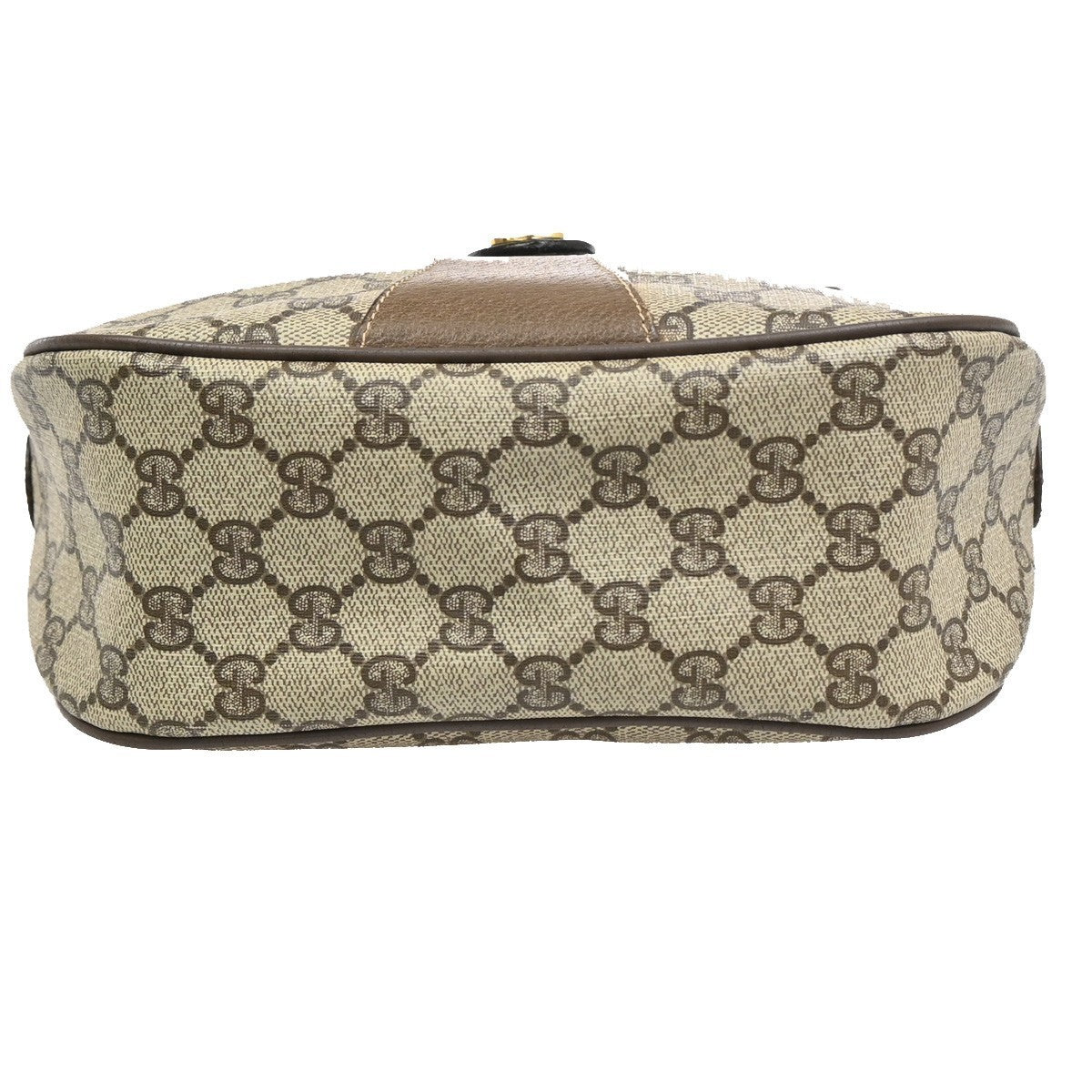 GUCCI Old Gucci Sherry Line Shoulder Bag PVC Leather Beige Italy 38MA031