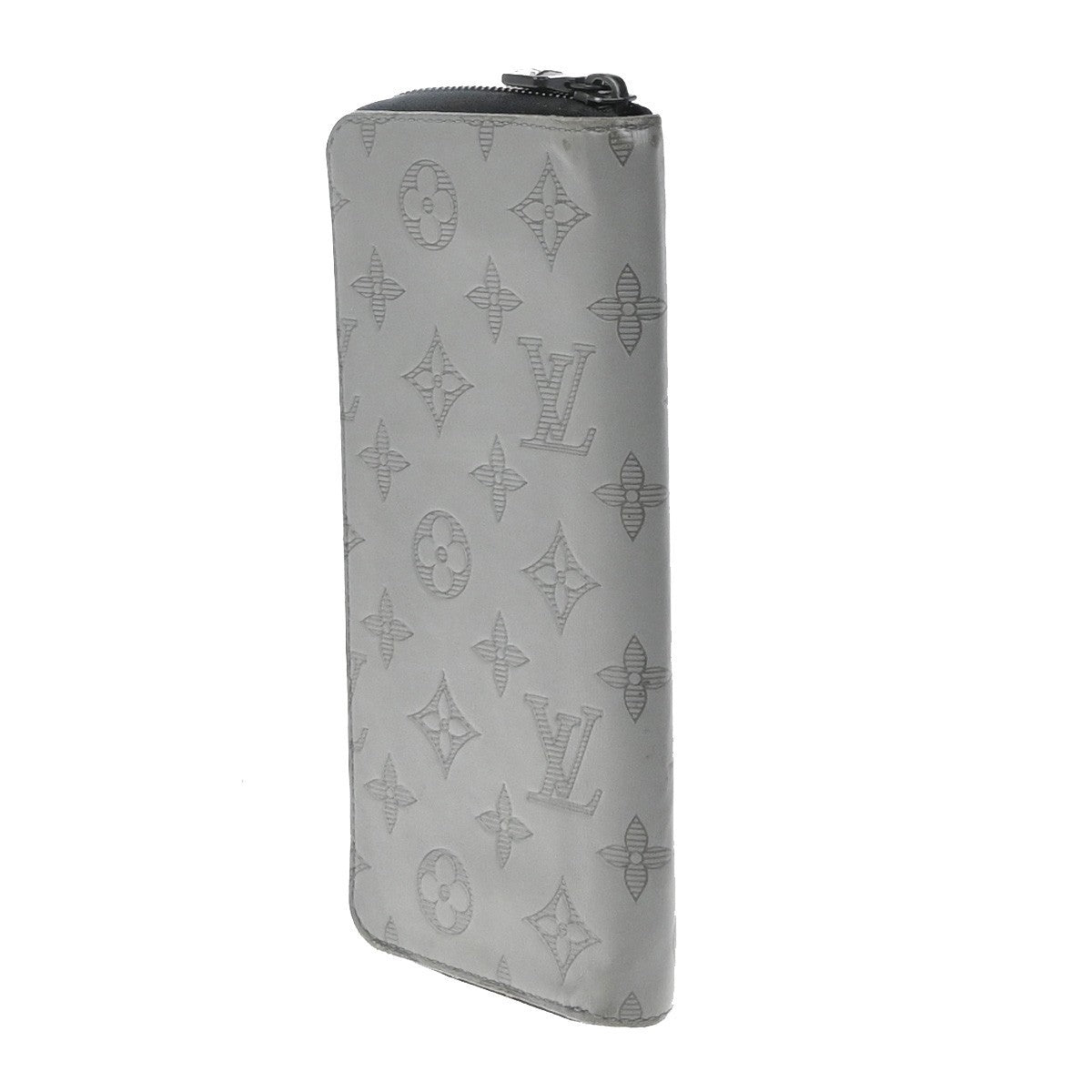 LOUIS VUITTON Vertical Zippy Wallet Monogram Shadow Guri Gray M81384 35EG389
