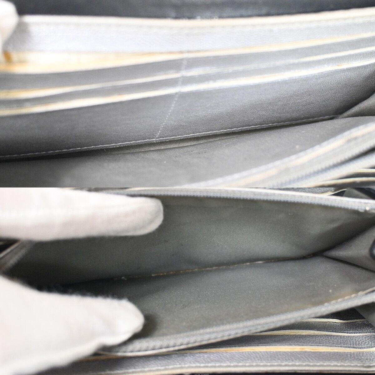 CHANEL CC Logo Camellia Long Bifold Wallet Purse Leather Black Italy 36FA430