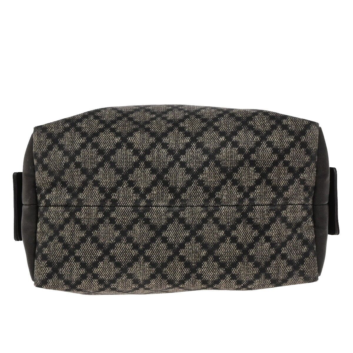 GUCCI Logo Diamante Sherry Pouch Bag Nylon Leather Brown SHW Italy 08ED673