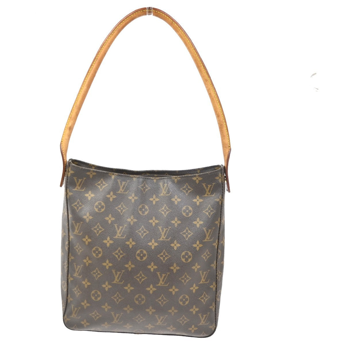 LOUIS VUITTON Logo Looping GM Shoulder Bag Monogram Leather Brown M51145 79ZA042