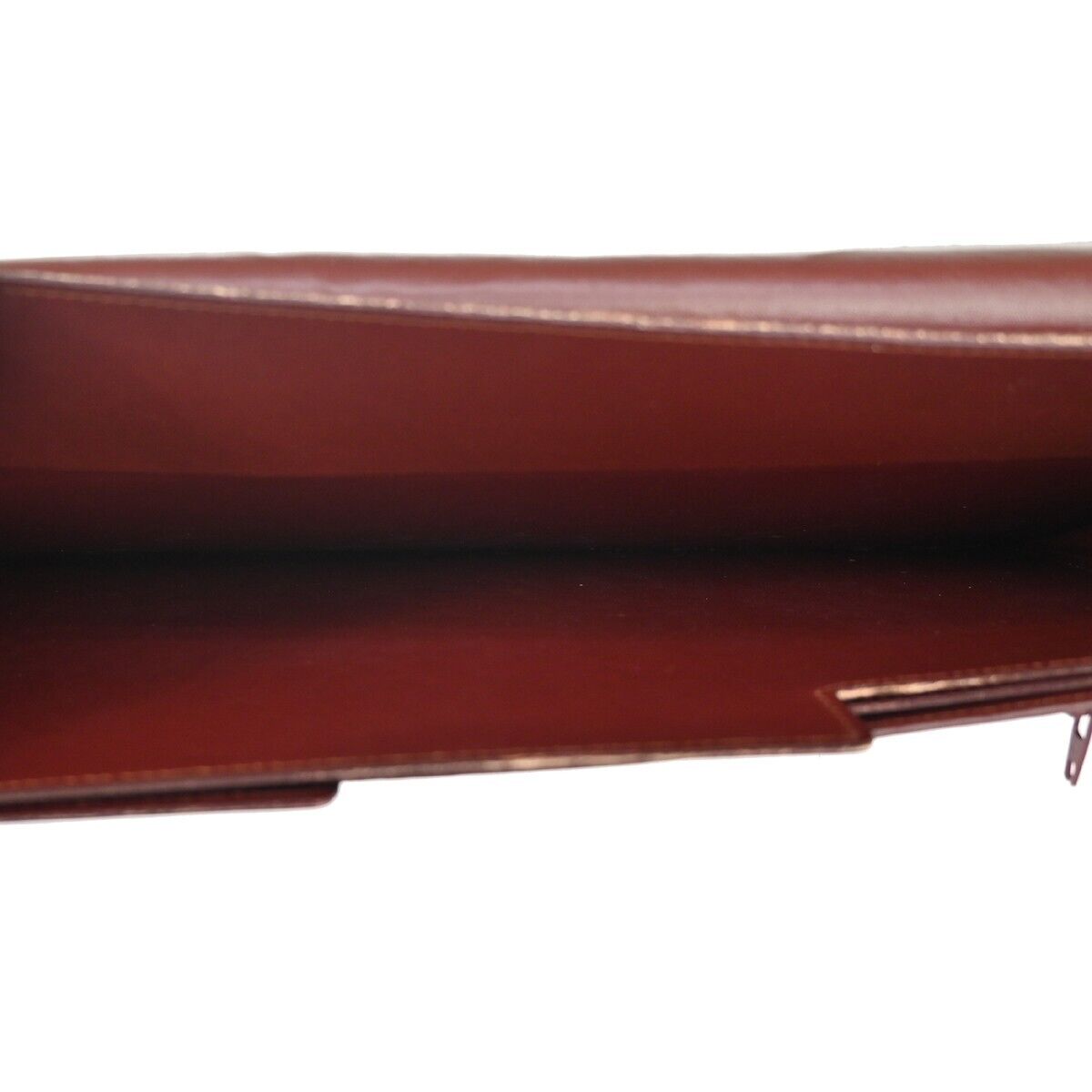 MUST DE CARTIER 2C Logo Wallet Clutch Hand Bag Leather Bordeaux Gold 09EA094