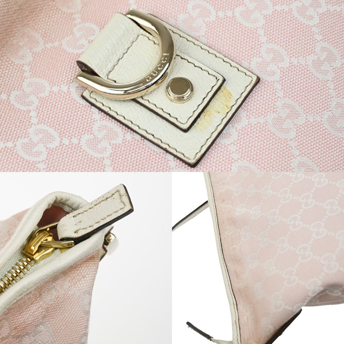 GUCCI Abbey GG Pattern Crossbody Shoulder Bag Canvas Leather Pink Italy 67YJ159