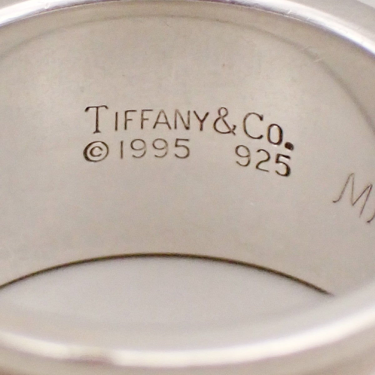 Tiffany & Co. Logo Atlas Ring US #8.5 Silver 925 Roman Numerals 09YH730