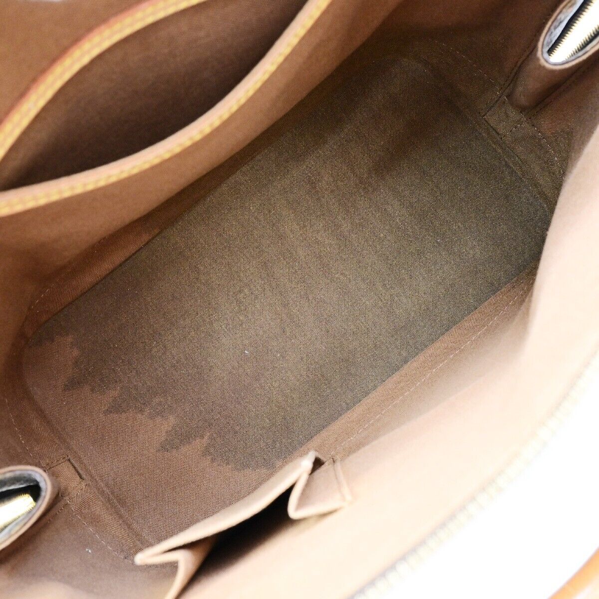 LOUIS VUITTON LV Logo Alma Hand Bag Monogram Leather Brown U.S.A. M51130 38EE047