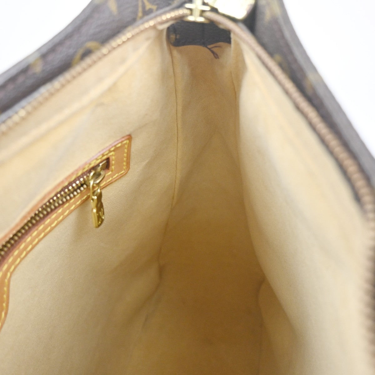 LOUIS VUITTON Logo Looping GM Shoulder Bag Monogram Leather Brown M51145 72KC738