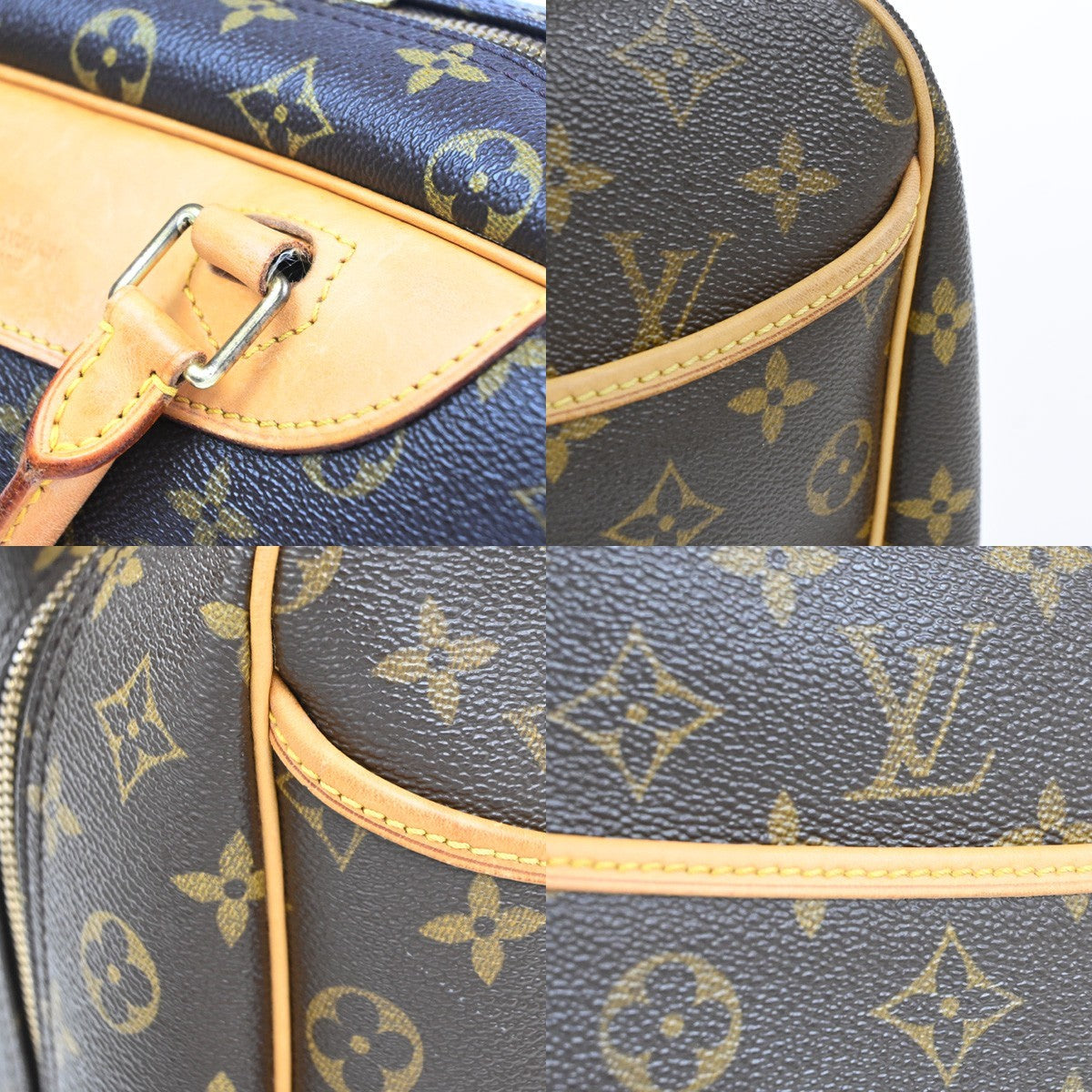 LOUIS VUITTON LV Logo Deauville Hand Bag Monogram Leather Brown M47270 10CA897