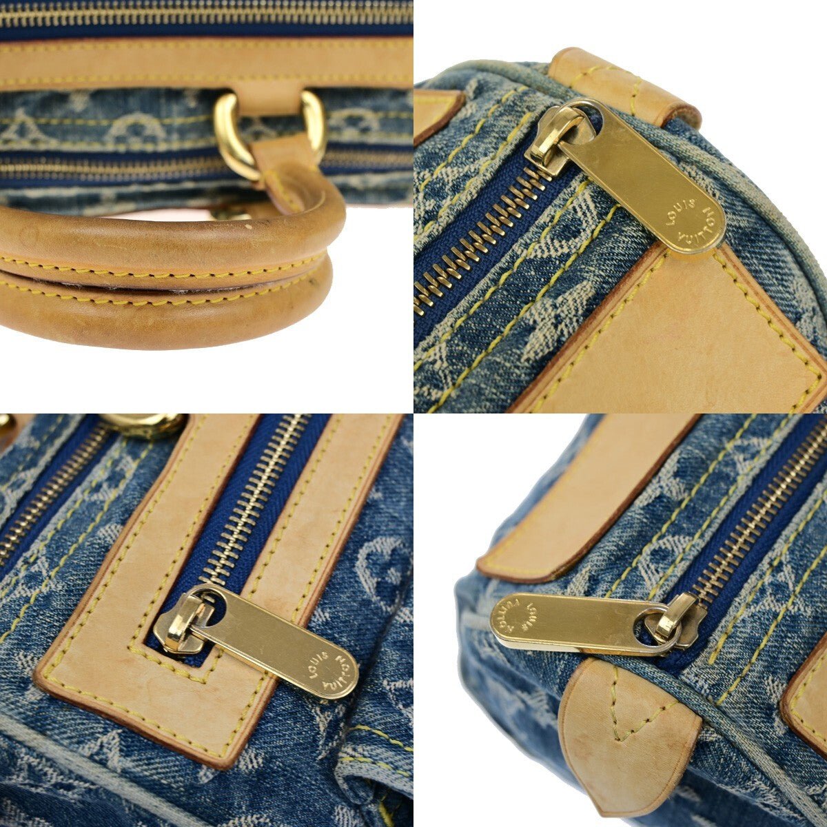 LOUIS VUITTON Neo Speedy Hand Bag Monogram Denim Leather Blue M95019 635RL005