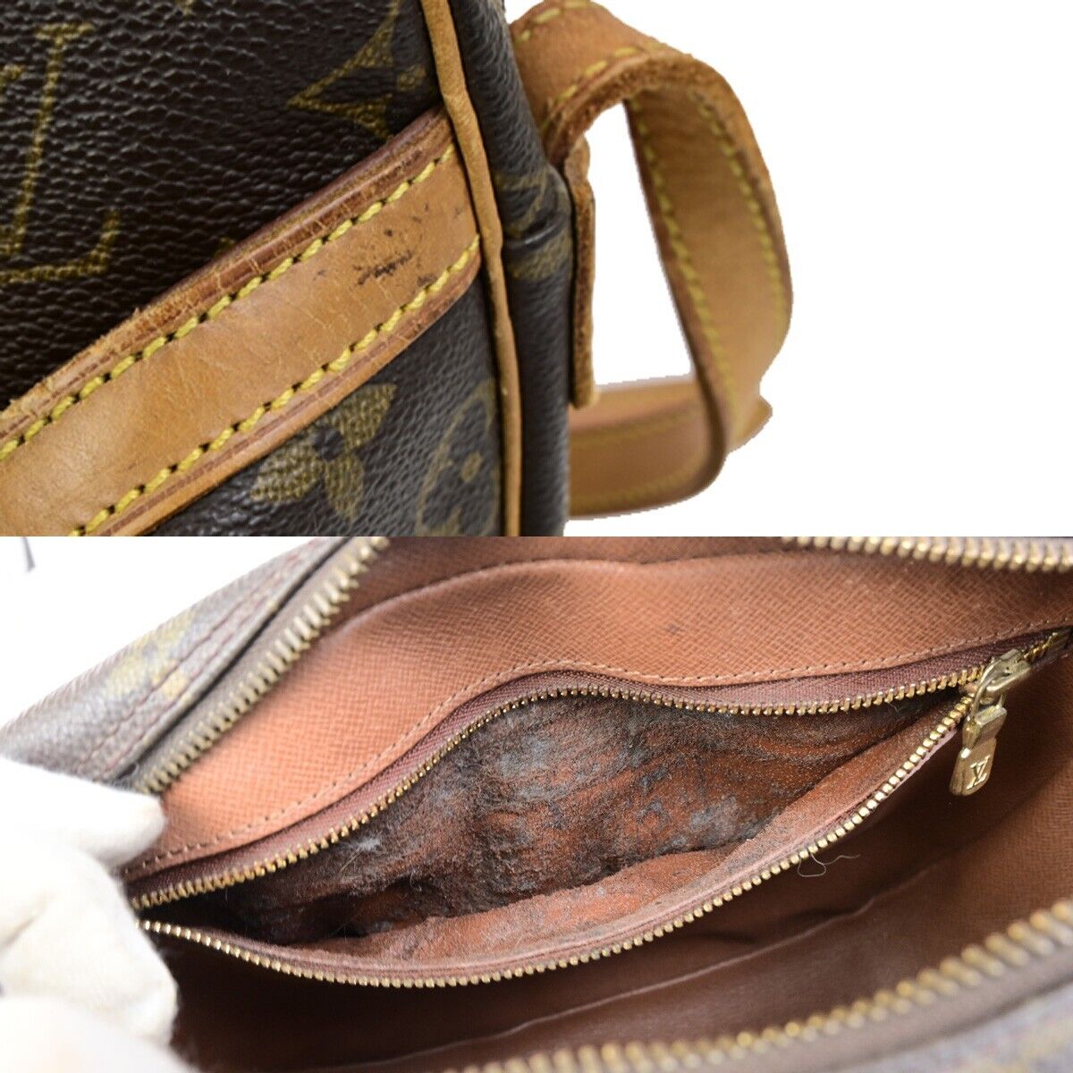 LOUIS VUITTON Jeune Fille MM Shoulder Bag Monogram Leather Brown  M51226 32ED038