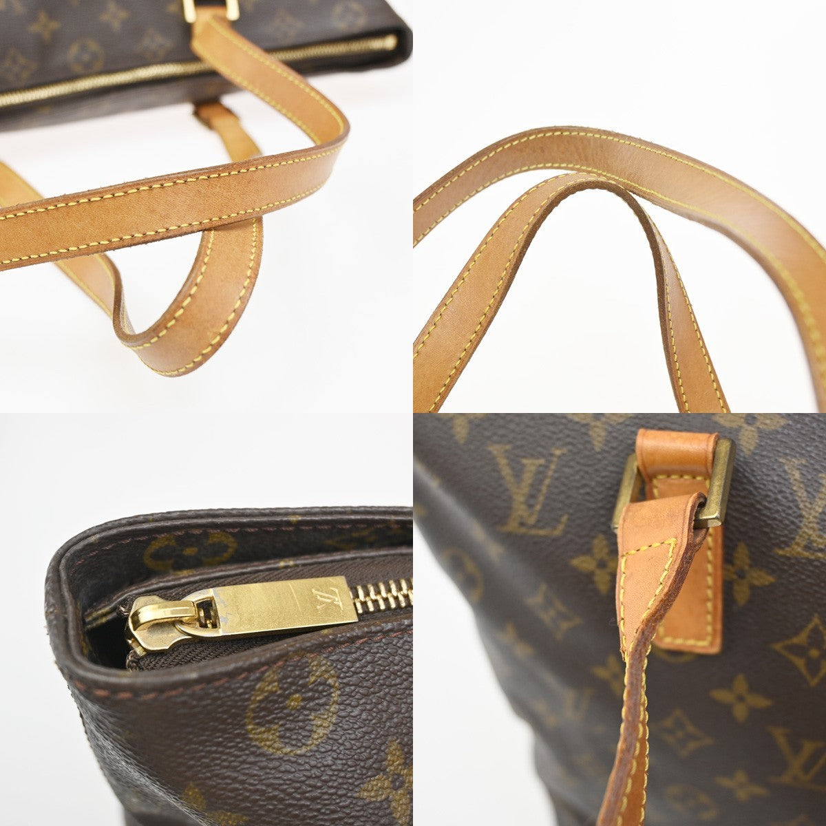 LOUIS VUITTON Cabas Mezzo Shoulder Bag Monogram Leather Brown M51151 70ZA089