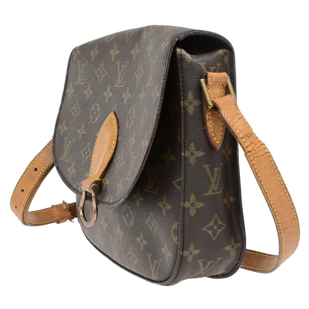LOUIS VUITTON Saint Cloud GM Shoulder Bag Monogram Leather Brown M51242 61ED903