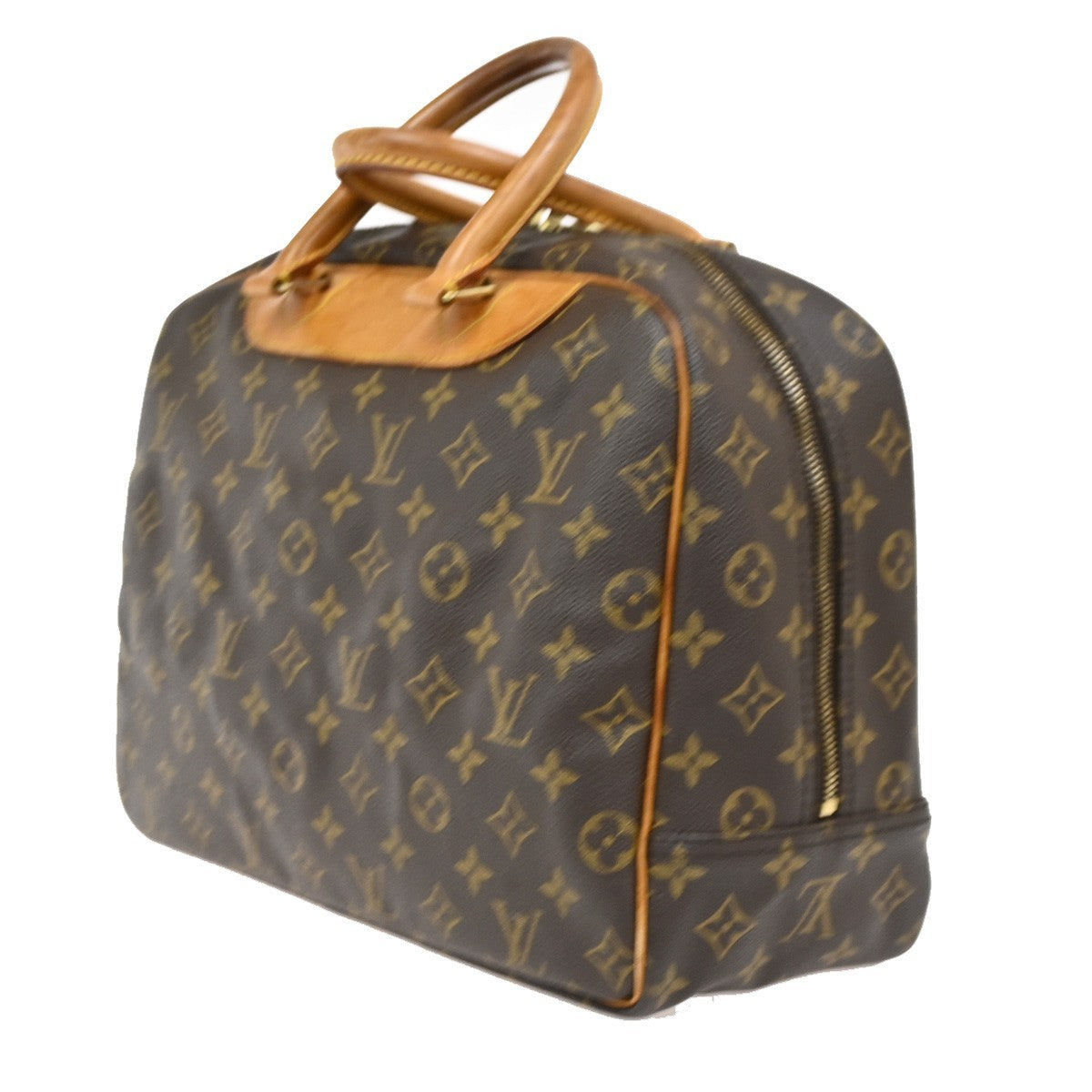 LOUIS VUITTON LV Logo Deauville Hand Bag Monogram Leather Brown M47270 34DA157