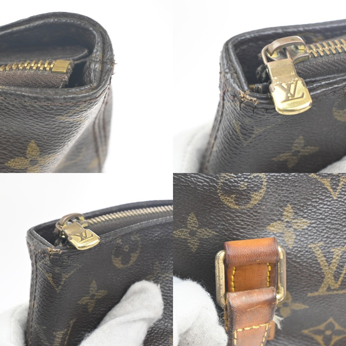 LOUIS VUITTON Cabas Mezzo Shoulder Bag Monogram Leather Brown M51151 62MA421
