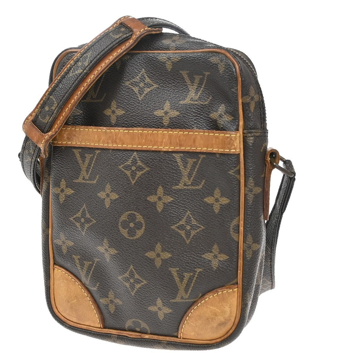 LOUIS VUITTON Danube Shoulder Bag Monogram Leather Brown France M45266 31KP356