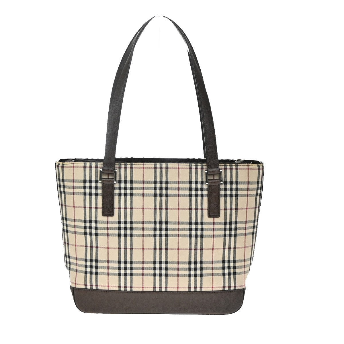 BURBERRY Logo Nova Check Shoulder Hand Bag Canvas Leather Beige Brown 38RQ001