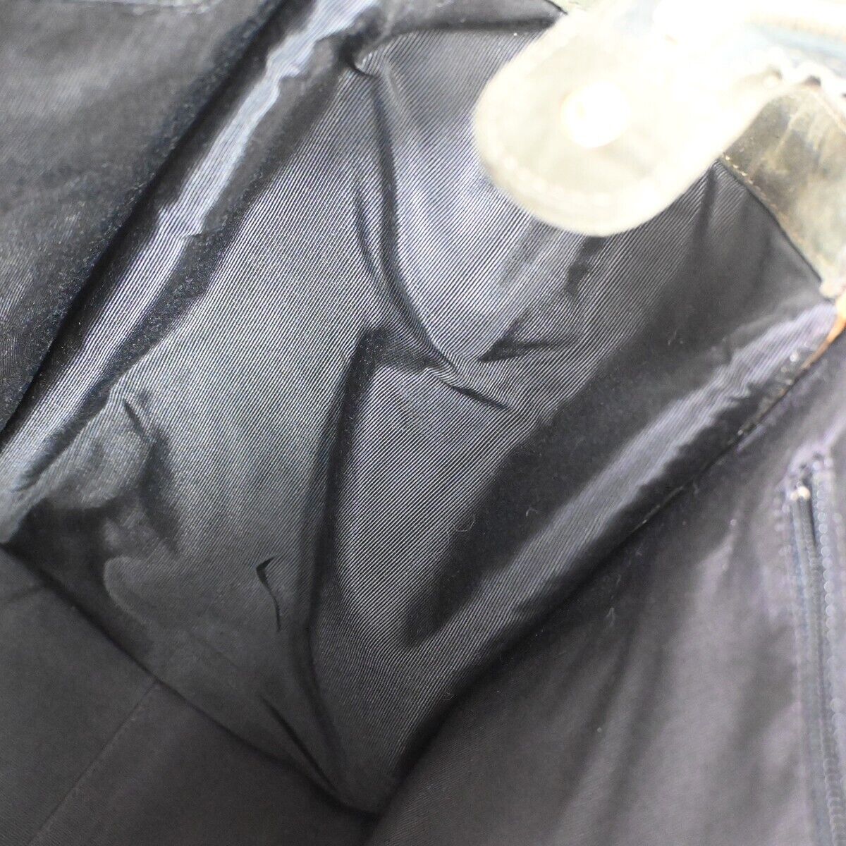 CHANEL CC Logo Shoulder Tote Bag Suede Skin Leather Khaki GHW Vintage 18HB212