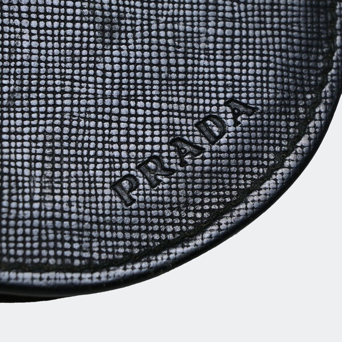 PRADA Logo Bifold Coin Case Wallet Saffiano Leather Black Italy 01EB844
