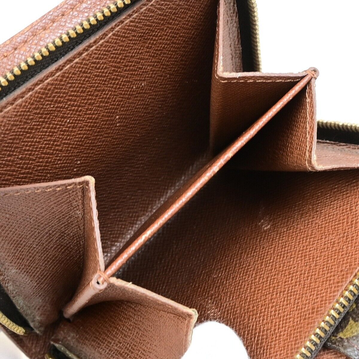 LOUIS VUITTON Compact Zip Bifold Wallet Monogram Leather Brown M61667 02ED910