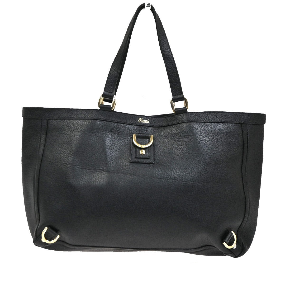 GUCCI GG Pattern Abbey D-ring Shoulder Teto Bag Leather Black Italy GHW 32KC926