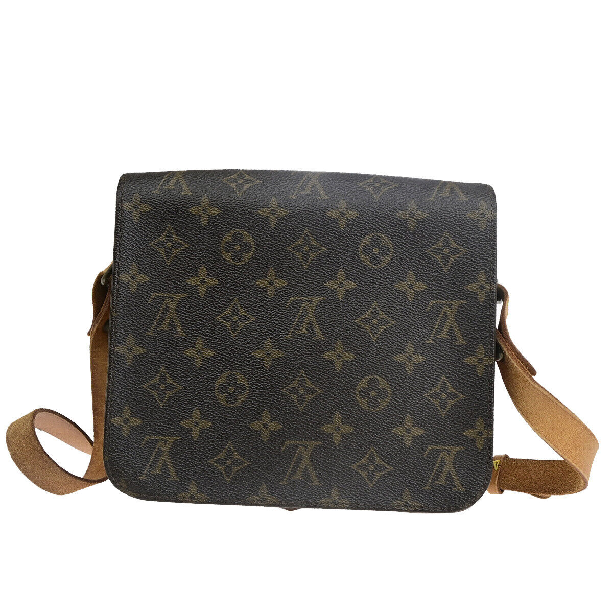 LOUIS VUITTON Cartouchiere MM Shoulder Bag Monogram Leather Brown M51253 35SJ051