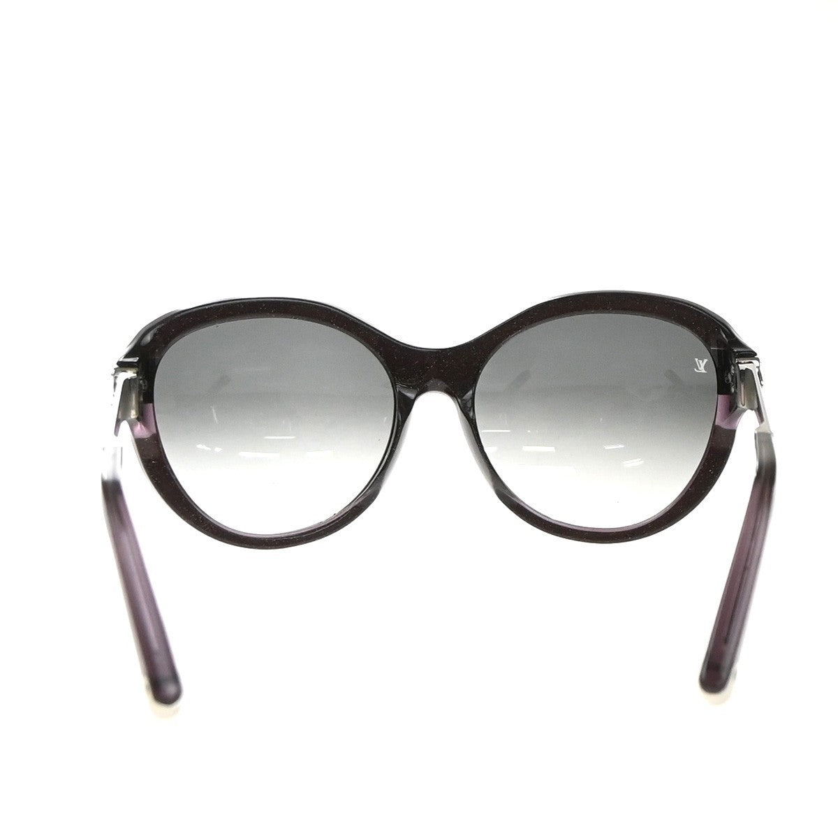 LOUIS VUITTON Glitter Sunglasses Eye Wear Plastic Blue Silver Z0592E 36RP159