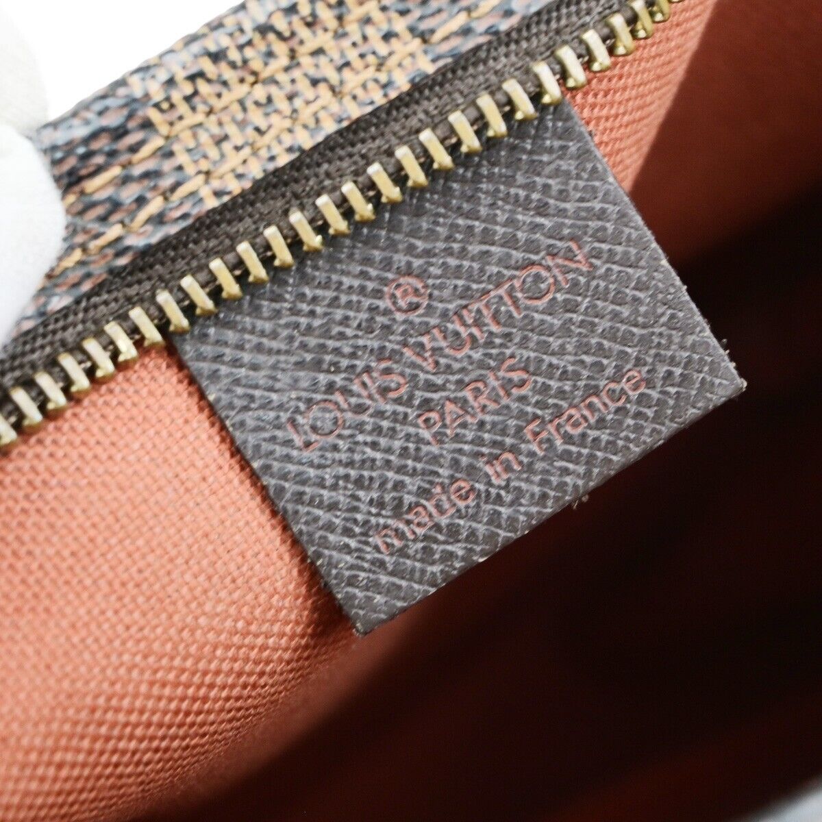 LOUIS VUITTON  Trousse Makeup Hand Bag Damier Ebene Leather Brown N51982 81EB766