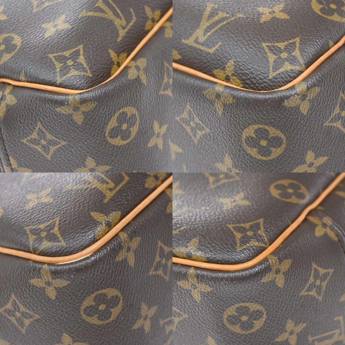 LOUIS VUITTON LV Logo Deauville Hand Bag Monogram Leather Brown M47270 74KP594