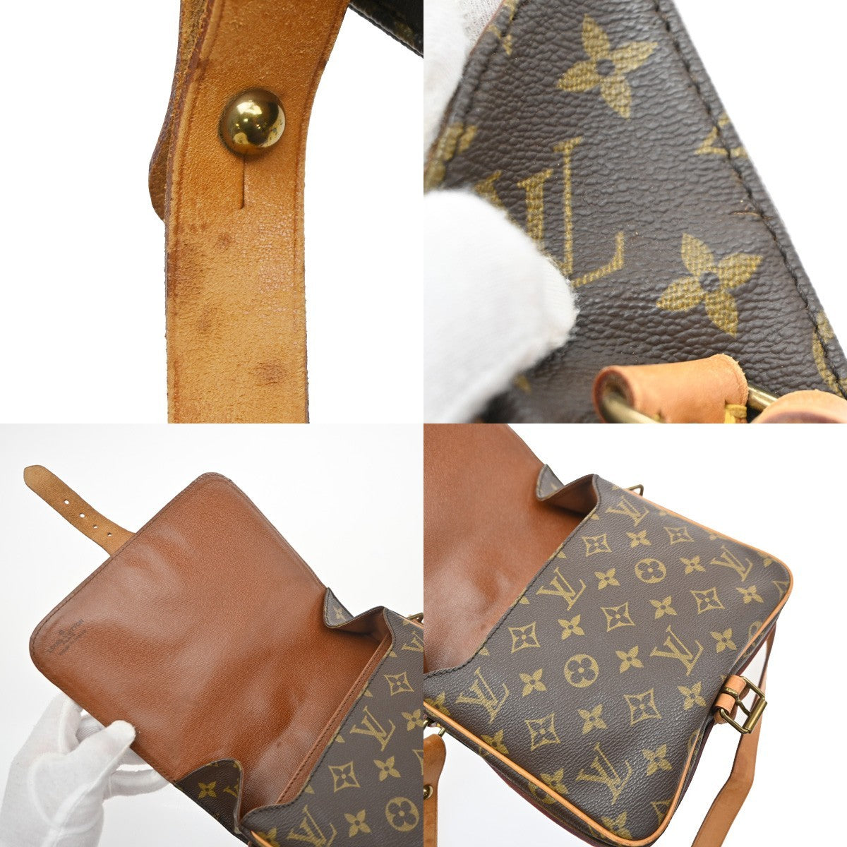 LOUIS VUITTON Cartouchiere MM Shoulder Bag Monogram Leather Brown M51253 85KD121