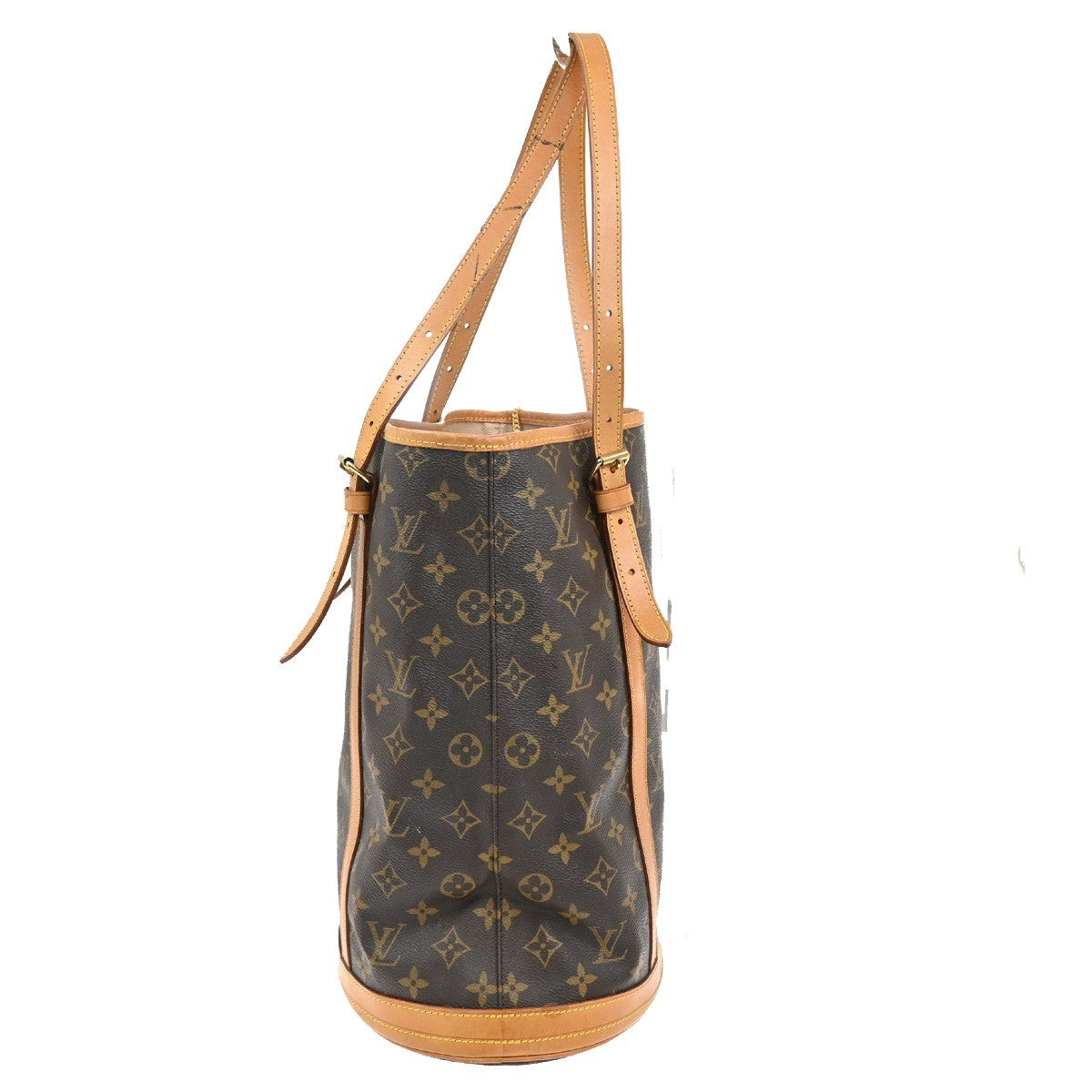 LOUIS VUITTON BUCKET GM Shoulder Tote Bag Monogram Leather Brown M42236 31AA101