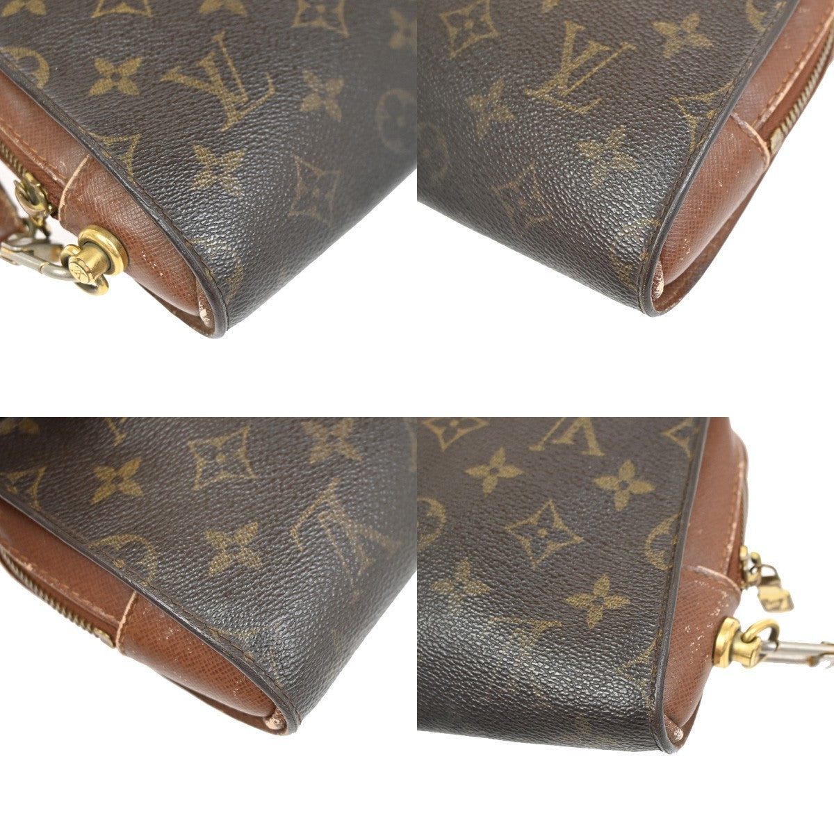LOUIS VUITTON Orsay Clutch Hand Bag Monogram Leather Brown France M51790 05YJ179