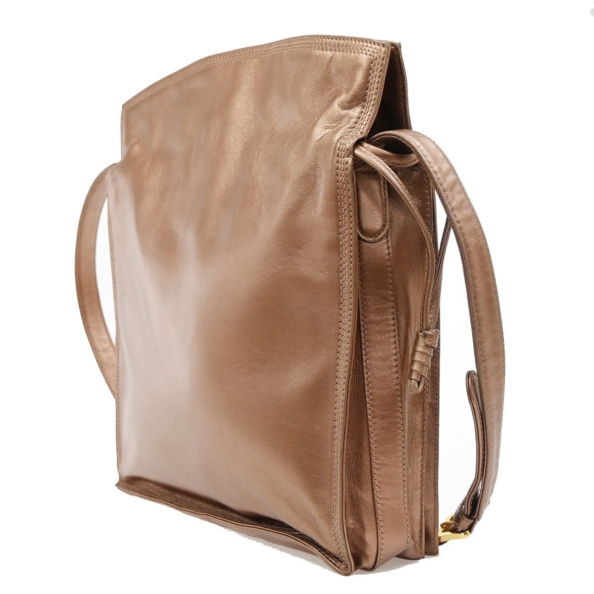 LOEWE Logo Anagram Crossbody Shoulder Bag Leather Bronze GHW Spain 86KD171