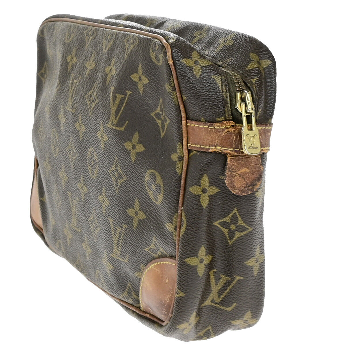 LOUIS VUITTON Compiegne 28 Clutch Hand Bag Monogram Leather Brown M51845 02YF152