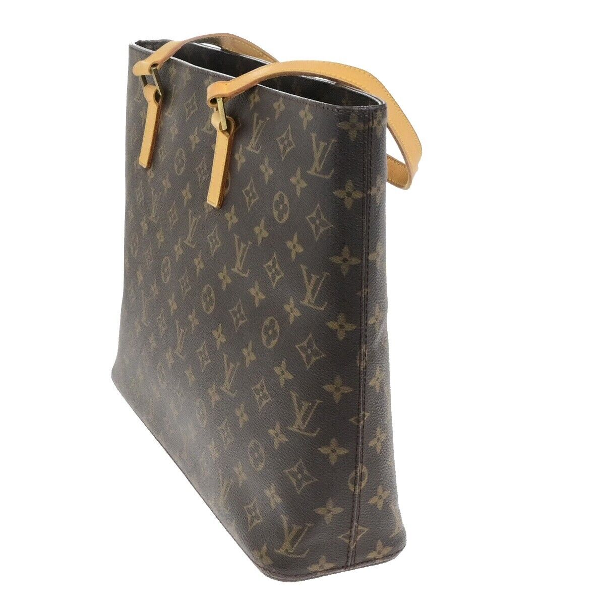 LOUIS VUITTON Logo Luco Shoulder Tote Bag Monogram Leather Brown M51155 34ED940