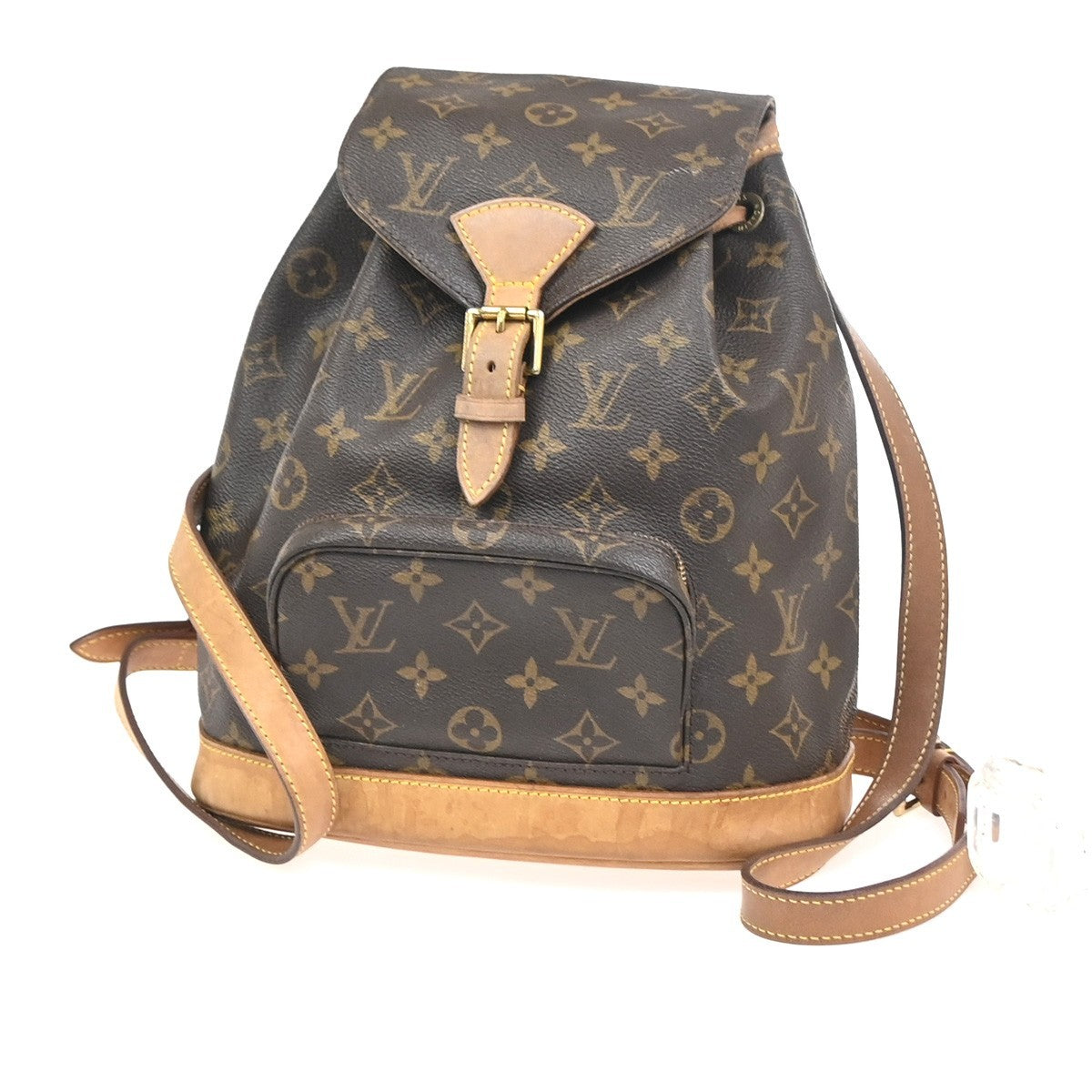 LOUIS VUITTON Montsouris MM Backpack Bag Monogram Leather Brown M51136 15ZA330