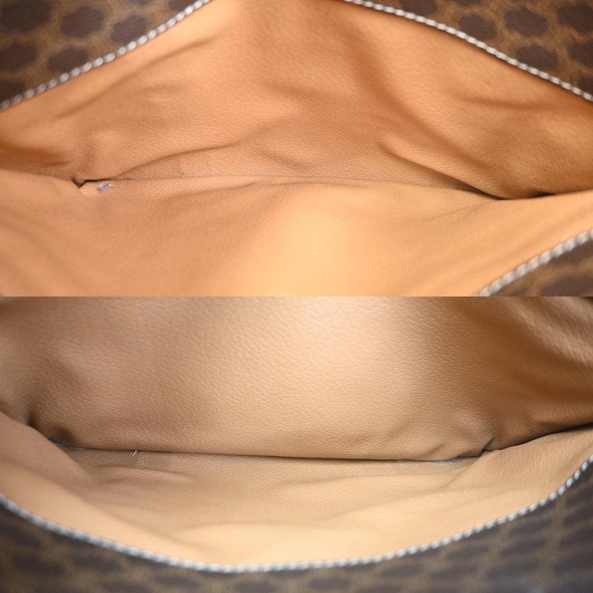 CELINE 2 Set Macadam Pattern Shoulder Bag PVC Leather Brown GHW 02TA450