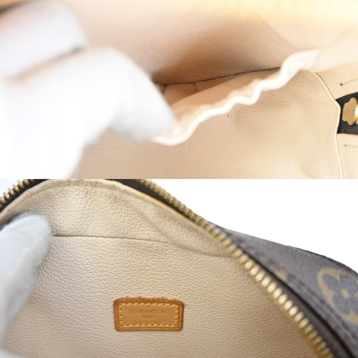 LOUIS VUITTON Logo Spontini Hand Bag Monogram Leather Brown M47500 87KC234