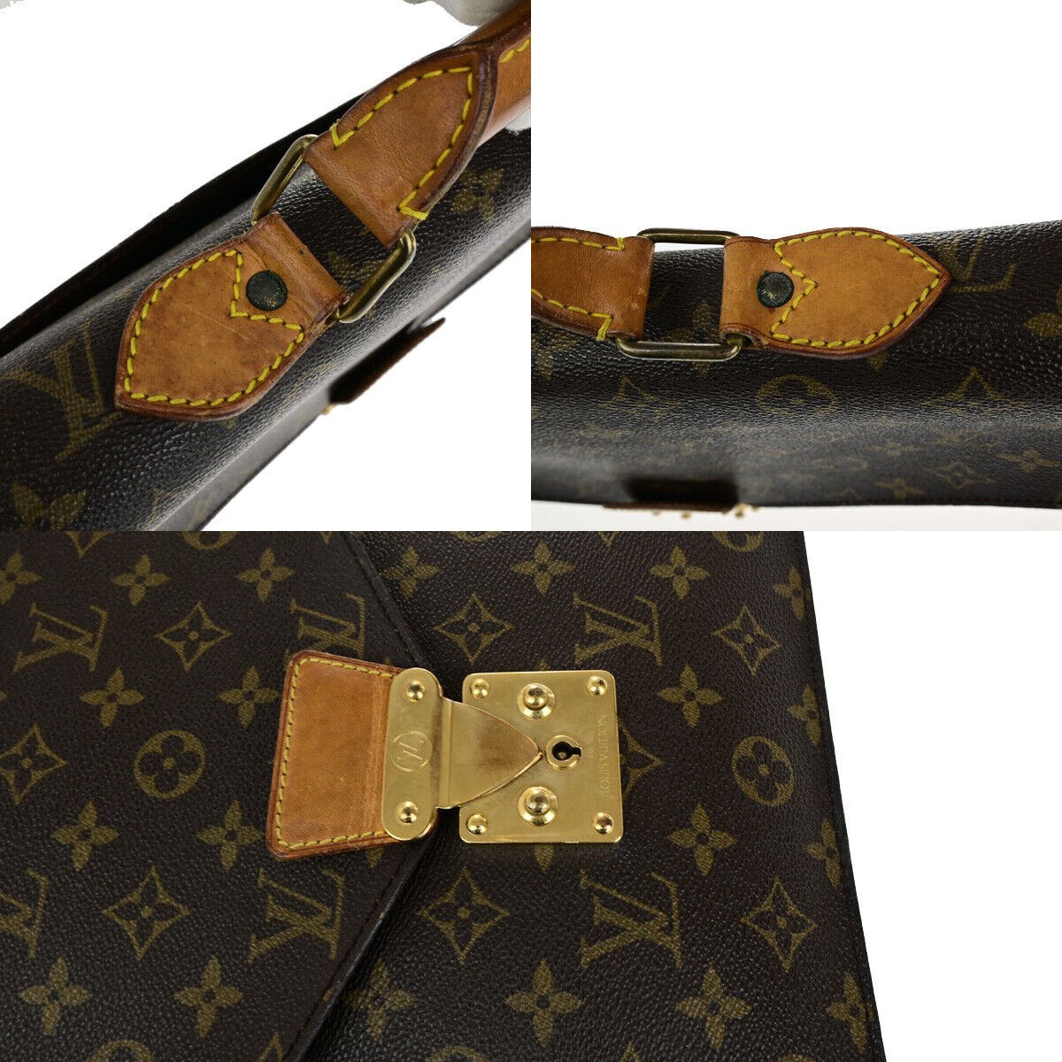 LOUIS VUITTON Serviette Conseiller Hand Bag Monogram Leather BN M53331 62YF123