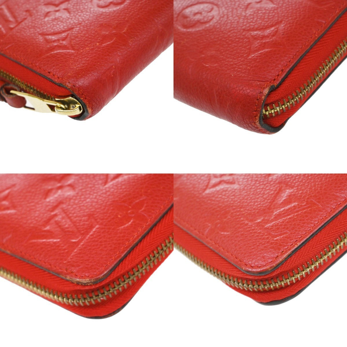 LOUIS VUITTON Zippy Wallet Long Wallet Monogram Empreinte Red M60737 62KP130