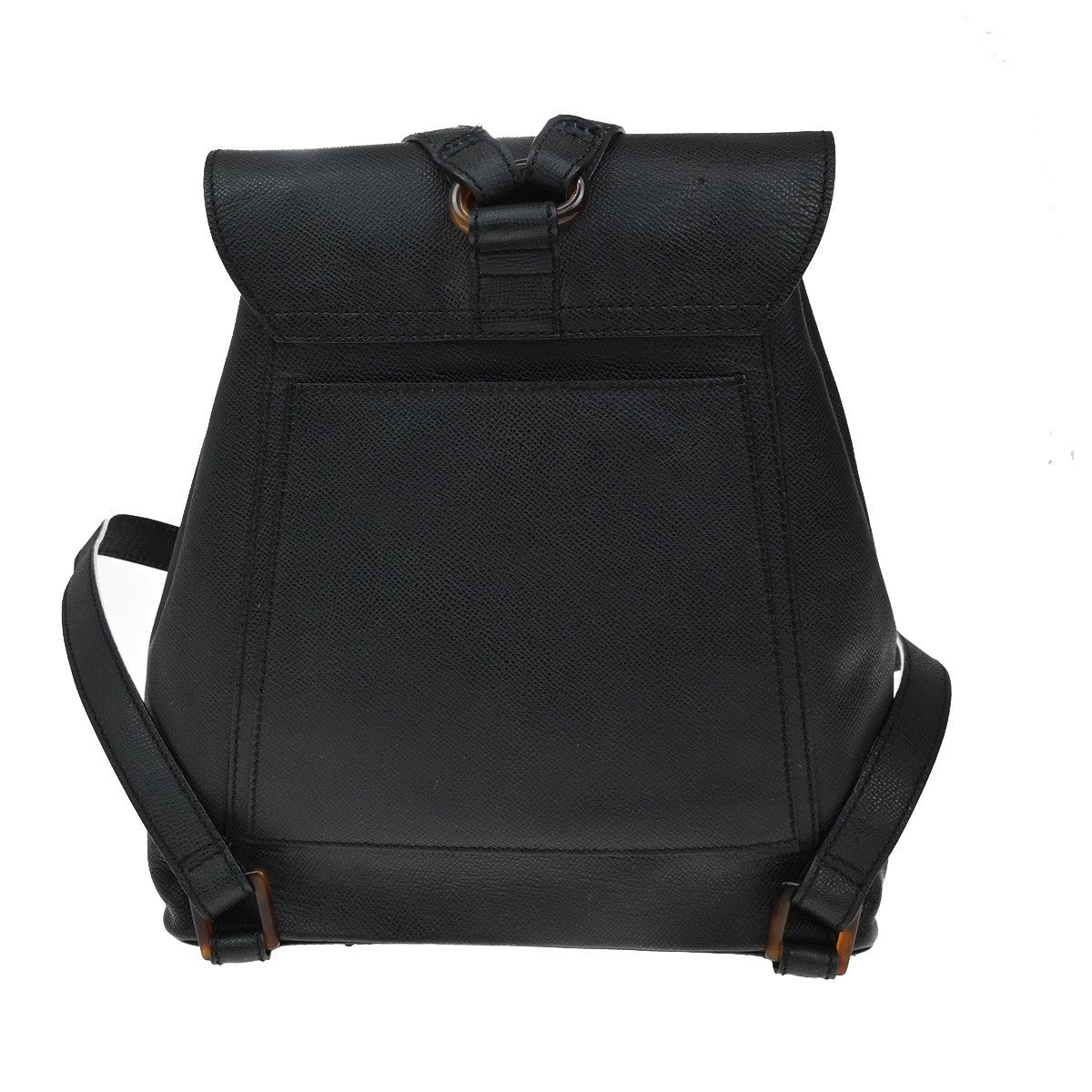 CHANEL CC Logo Backpack Bag Leather Plastic Black GHW Italy Vintage 620RF612