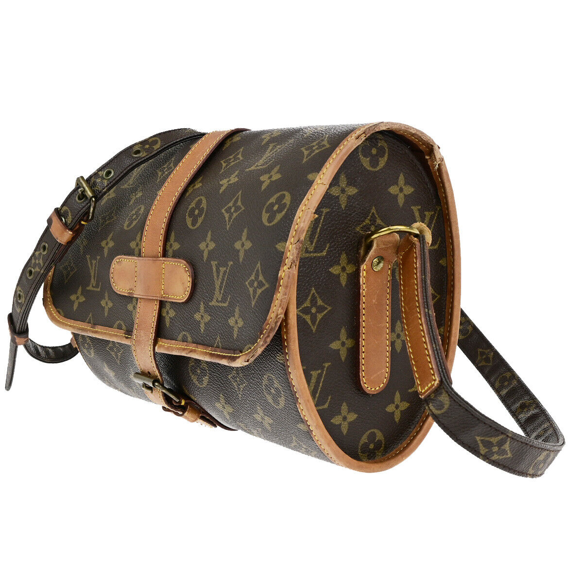 LOUIS VUITTON Logo Marne Shoulder Bag Monogram Leather Brown M51369 80YF508