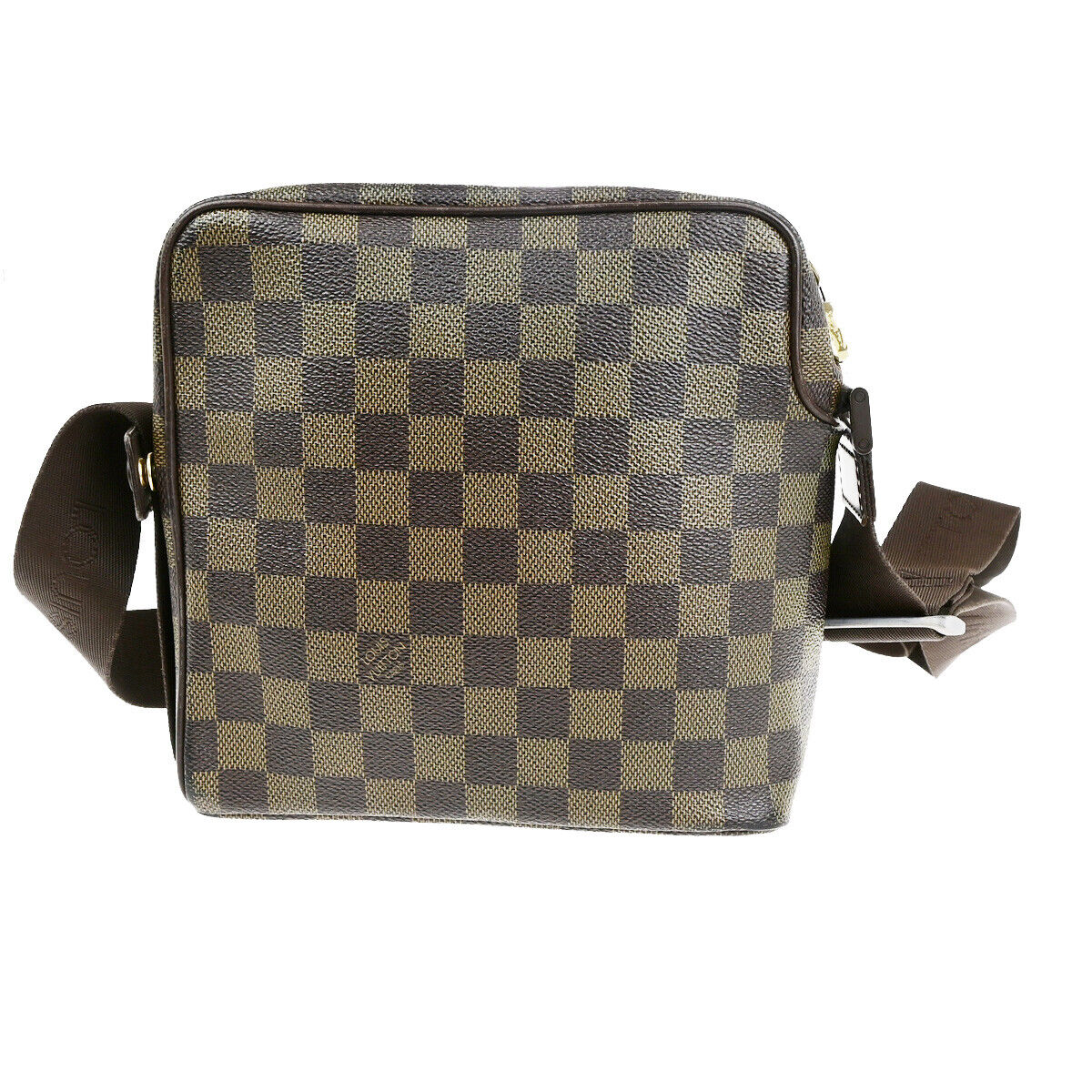 LOUIS VUITTON Olav PM Shoulder Bag Damier Ebene Leather Brown N41442 31YG510
