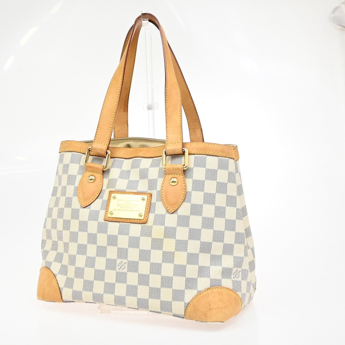 LOUIS VUITTON Hampstead PM Shoulder Bag Damier Azur Leather White N51207 18PA107