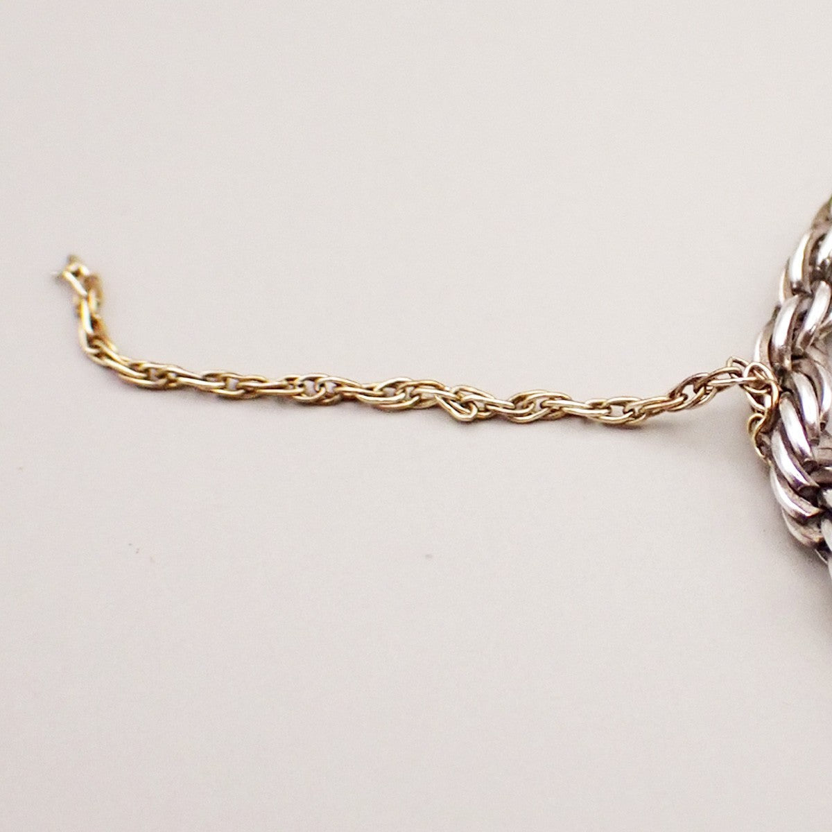 Tiffany & Co. Logo Sterling Silver and 18K Rope Twist Bracelet 69YH737