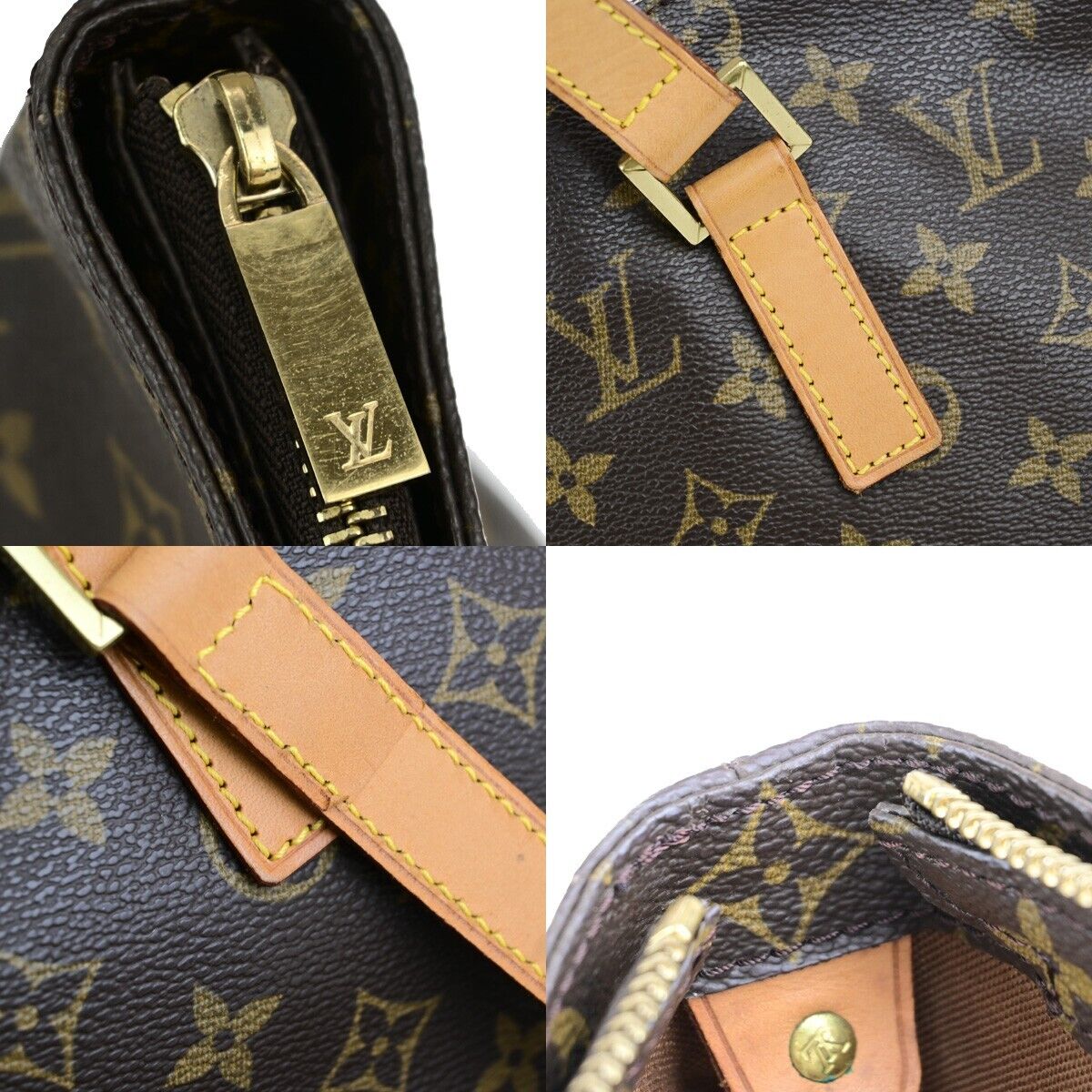 LOUIS VUITTON Cabas Mezzo Shoulder Bag Monogram Leather Brown M51151 11KA412