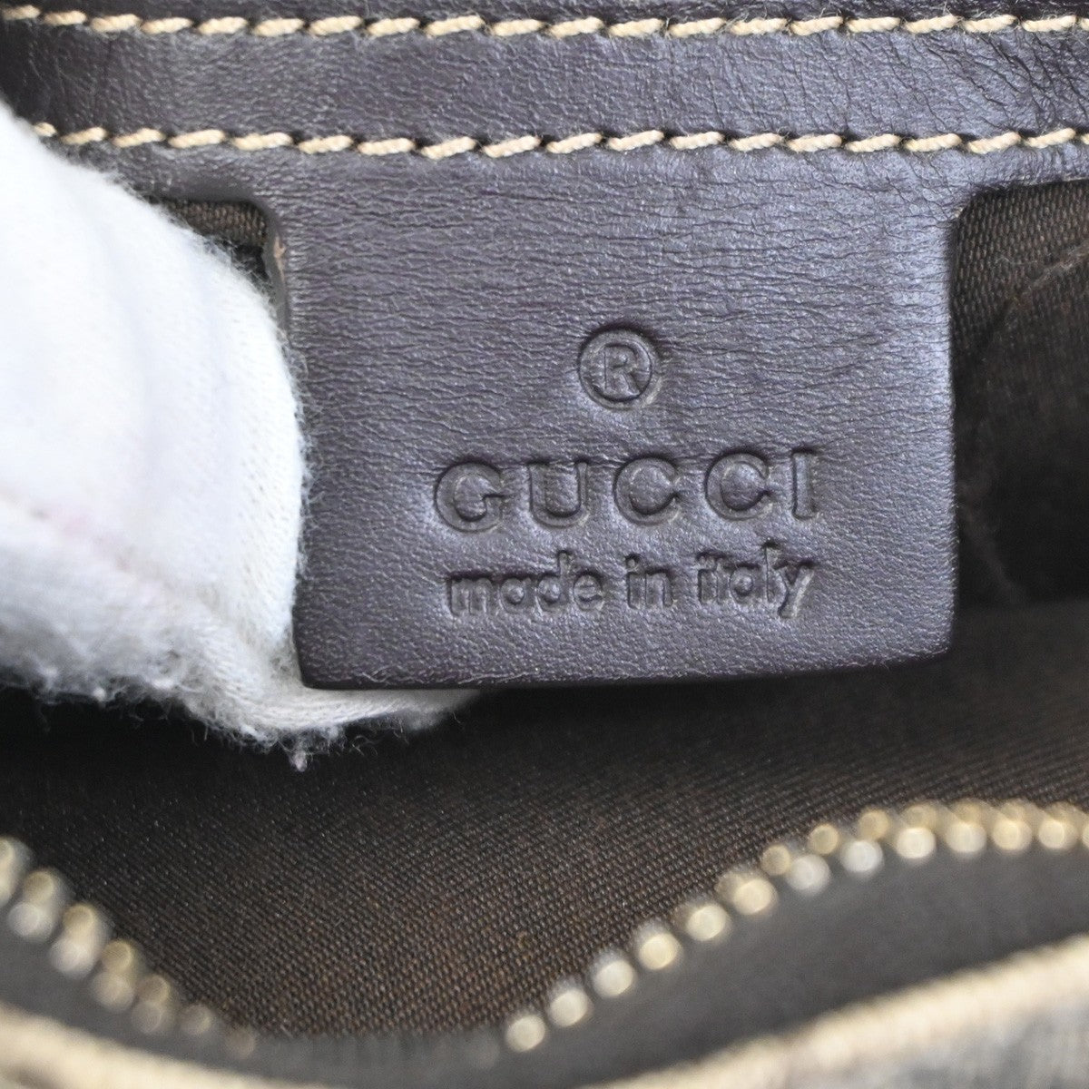 GUCCI Logo Crossbody Shoulder Bag Supreme Leather Canvas Brown GHW 38TA567