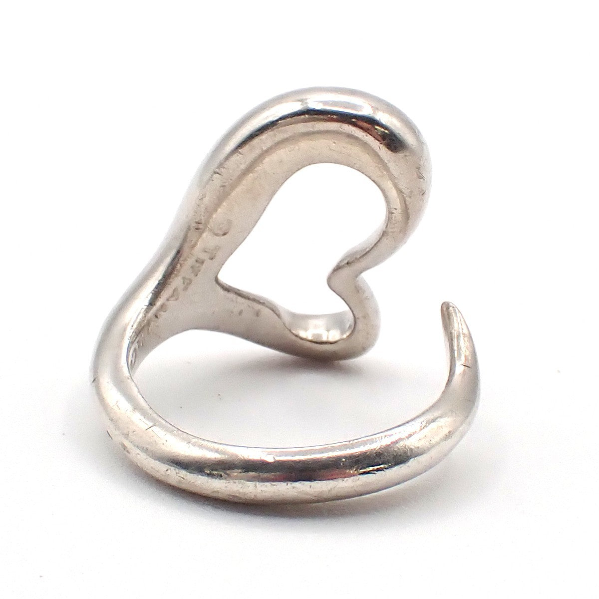 Tiffany & Co. Logo Elsa Peretti Open Heart Ring US5.5 Silver 925 09AA128